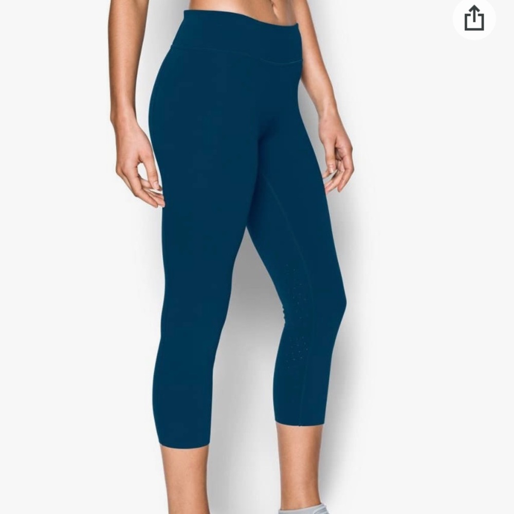 Under Armour Womens Mirror Crop Pants Legging Blackout Navy Size XS